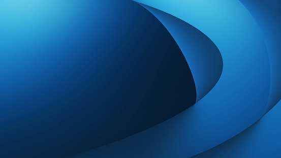 Blue Curve Shapes Soft Defocused Blurred Motion Abstract Background, Widescreen, Horizontal