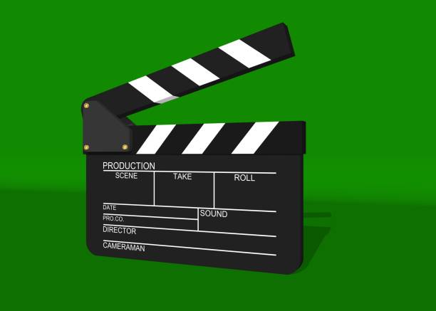 Slate Film and Studio Production for Camera director or producer. with megaphone director. it's symbol- item 3D rendering .