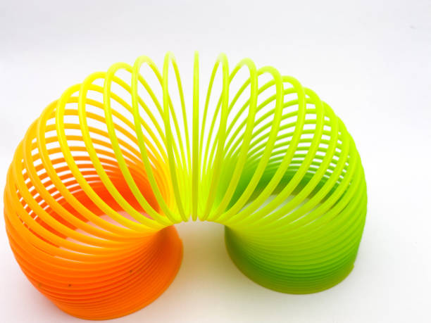 istock Colorful kids toys for background, Spiral Rainbow Magic Spring. 1351759768