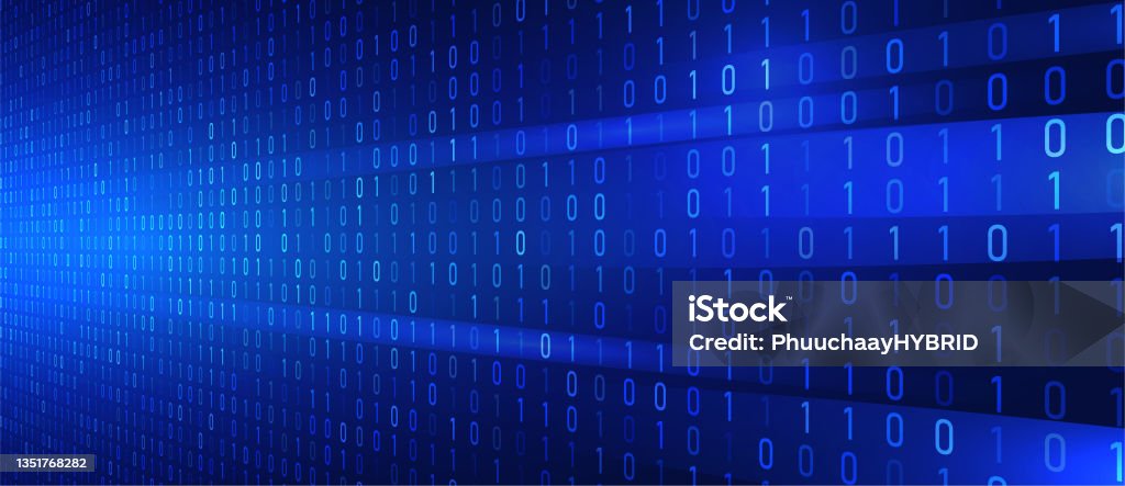 Binary Code Data Stream Technology Background Stock Illustration ...