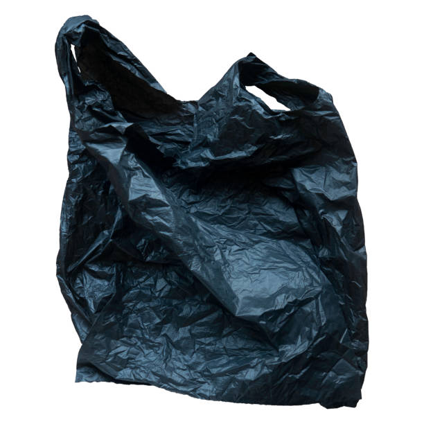 istock A black plastic bag isolated on a white background. 1351772313