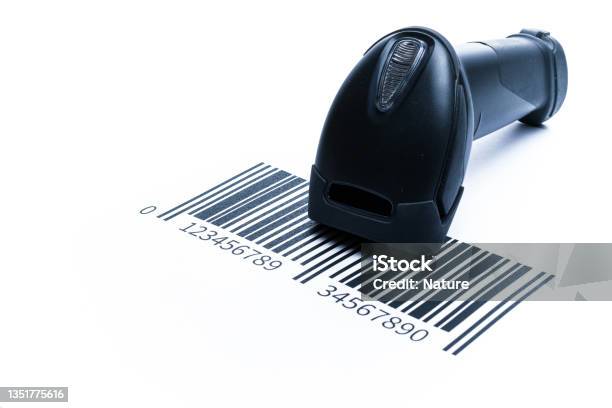 Barcode Scanning Reader Laser Scanner For Warehouse Retail Label Barcode Scan Isolated On White Background Warehouse Inventory Management Stock Photo - Download Image Now