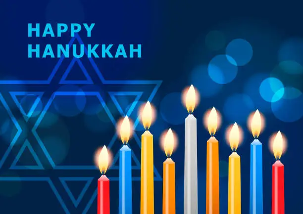 Vector illustration of Hanukkah Festival of Lights