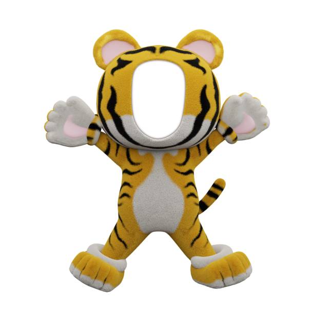 istock Graphic material wearing tiger dressing using face photos 3: 3D rendering 1351791383