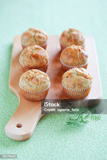 Savoury Muffins Stock Photo - Download Image Now - Muffin, Salmon - Seafood, Baking