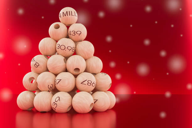 illustrazione 3d delle palline della lotteria di natale - lottery numbers foto e immagini stock