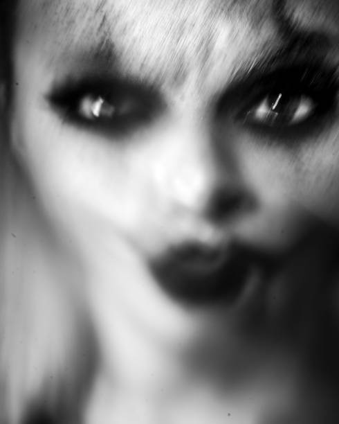 colorful smiling smeared girl's face