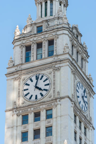 istock Chicago Business District, Downtown, Clock Skyscraper 1351806246