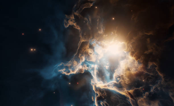fondo abstracto de nebulosa del espacio profundo - nebula fotografías e imágenes de stock