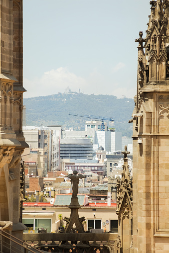 Walk in the Gothic Quarter of Barcelona, Spain. Walk on the roof of the Cathedral of the Holy Cross and Saint Eulalia.