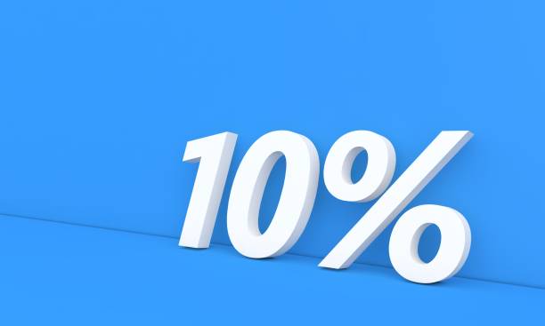 istock 10 percent discount on sale. White numbers on a blue background. 1351817087