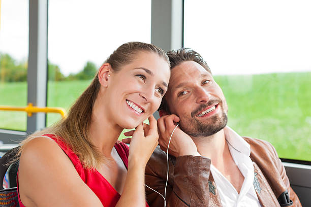 istock Passengers in a bus listening to music 135181968