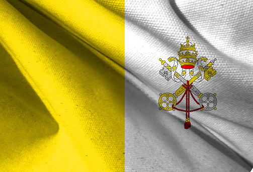 Closeup of grunge Vatican flag