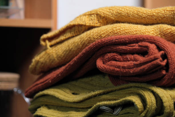 istock Organizing clothing in domestic wardrobe 1351821408