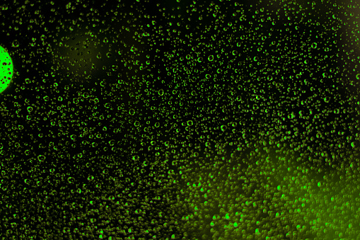 Green Glitter Raindrops on Dark Background. Very Useful as Overlay in Photoshop (screen, overlay or soft light) to add Magical Effect to your Photos