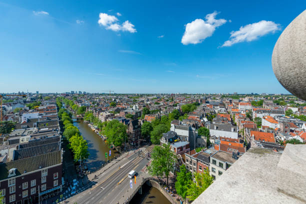 istock Panorama Amsterdam city view from Westerkerk, Holland, Netherlands. 1351827245