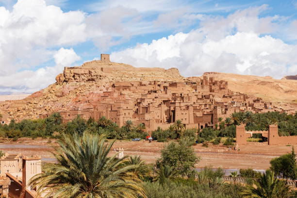 Ksar Ait Ben Haddou, Morocco, Africa Ouarzazate Province, Morocco - October 24, 2015: Ksar Ait Ben Haddou. UNESCO world heritage site in Morocco ait benhaddou stock pictures, royalty-free photos & images