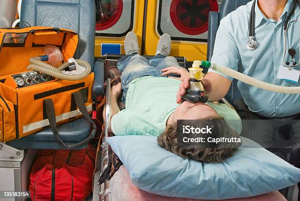 Patient In Ambulance Stock Photo - Download Image Now - Accidents and Disasters, Letter - Document, Healthcare And Medicine