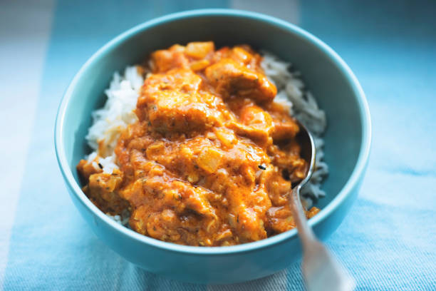 istock Chicken tikka masala with rice 1351832601