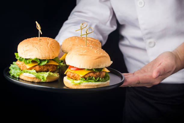 istock Western food - seafood shrimp hamburger 1351832711