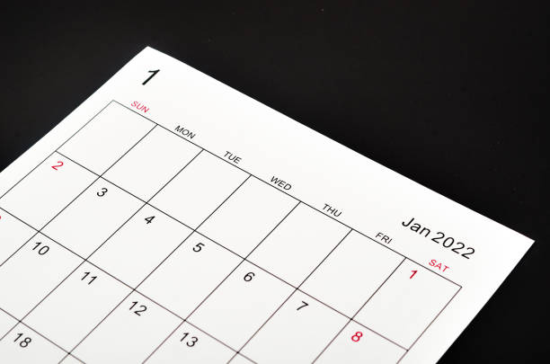 istock Close up January 2022 calendar sheet 1351833330