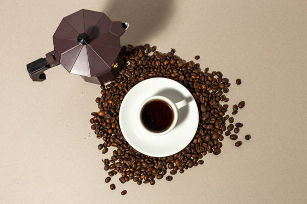istock Traditional Italian Coffee Maker with High Contrast Light 1351833769