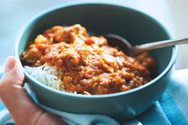 istock Chicken tikka masala with rice 1351834858