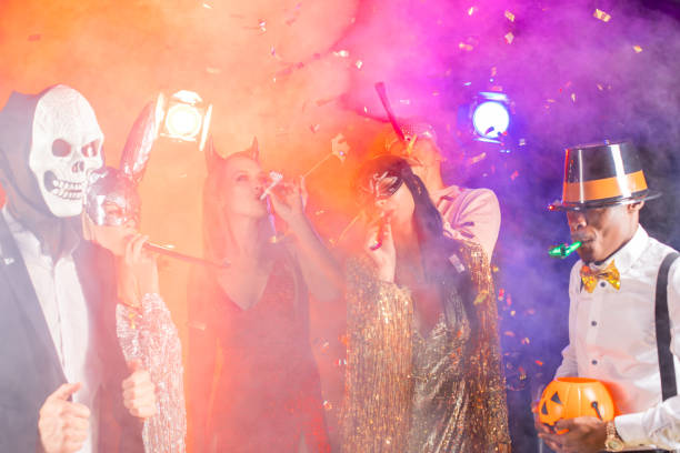 istock People dancing on Halloween party 1351835146