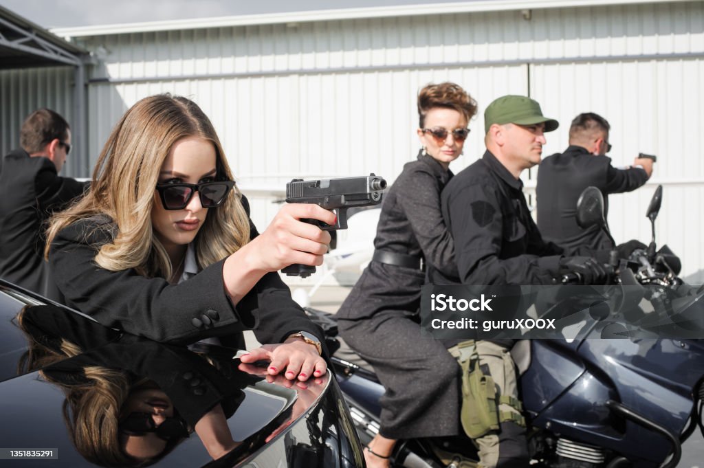 Bodyguard Team Tactical Exercise Training An Armed Bodyguard Security Team Protects ...