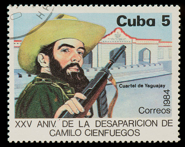 Cuban postage stamp with Camilo Cienfuegos