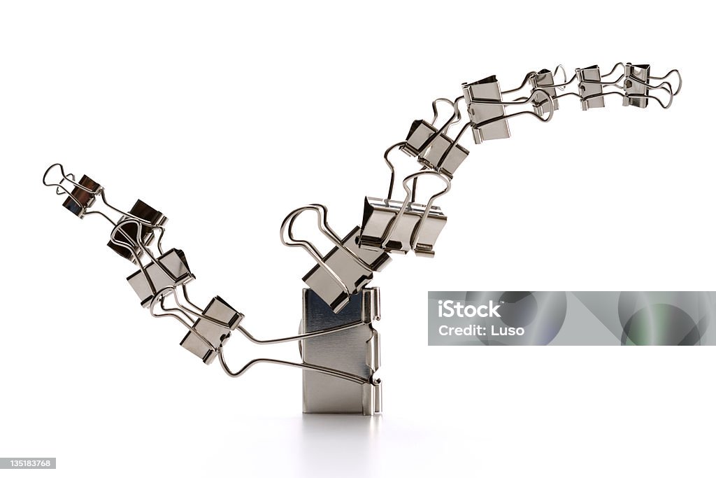 Sculpture organic shape made out of metal clips Abstract Stock Photo