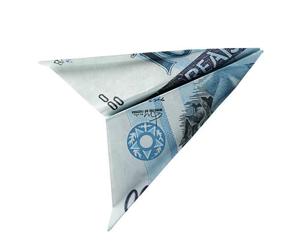 Brazilian Money - Figure of a plane stock photo