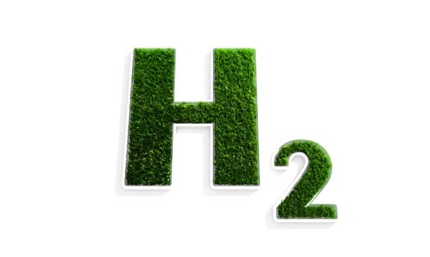 istock Eco friendly clean hydrogen energy concept. 3d hydrogen icon on fresh spring meadow 1351838247