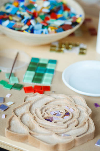 istock The process of creating a flower from a mosaic. 1351843981