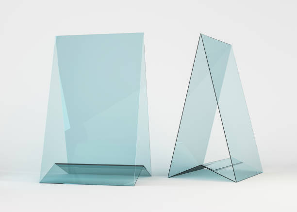 Display stand or acrylic table tent, card holder isolated. 3D illustration
