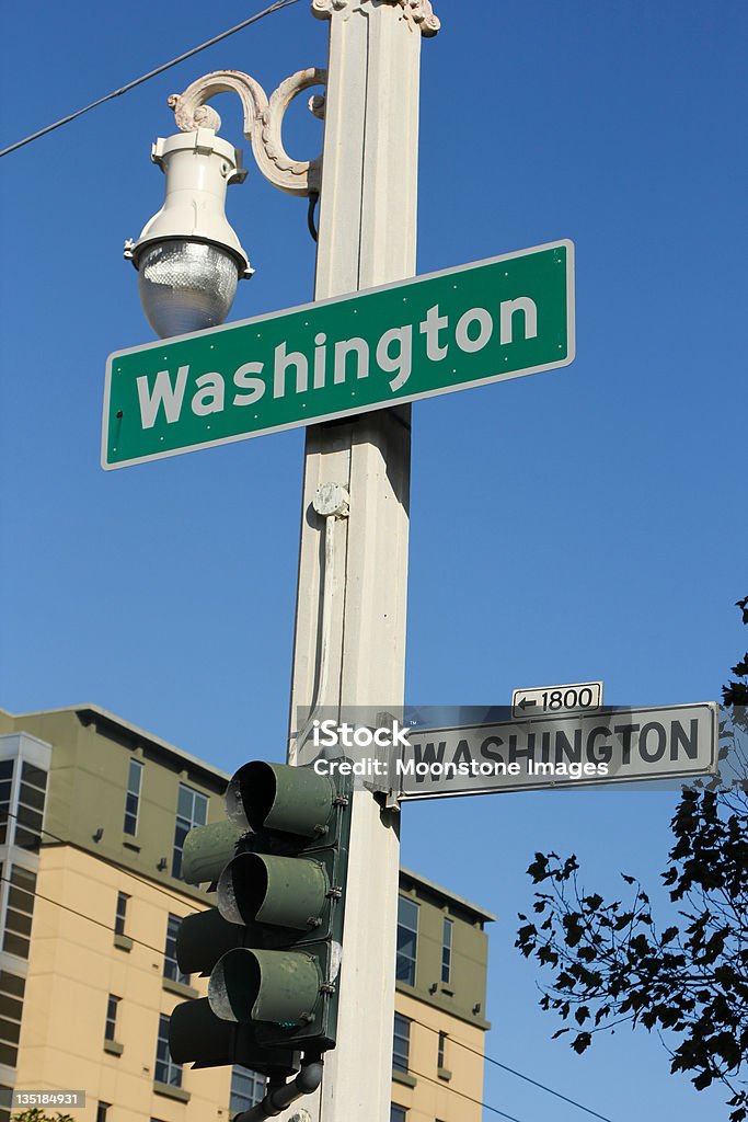 Washington Street w San Francisco, Kalifornia - Zbiór zdjęć royalty-free (Architektura)