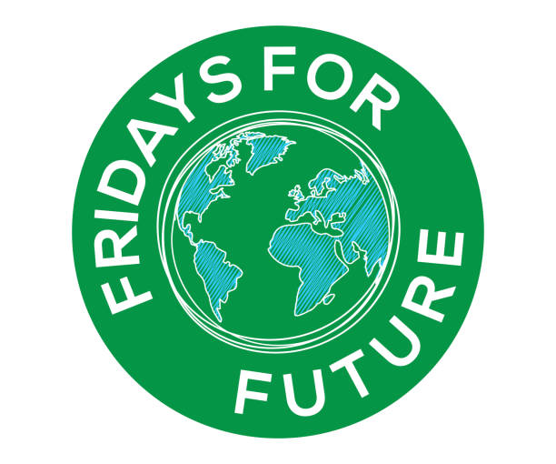 stockillustraties, clipart, cartoons en iconen met fridays for future logo, vector illustration - green friday
