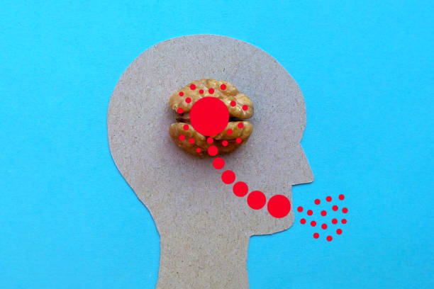 istock Brain damage by bacteria, viral disease through the air 1351852530