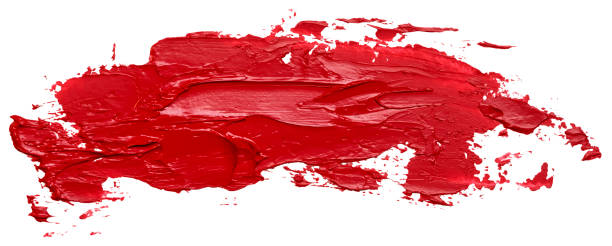 istock Textured red oil paint brush stroke, eps 10 vector illustration isolated on white background. 1351852943