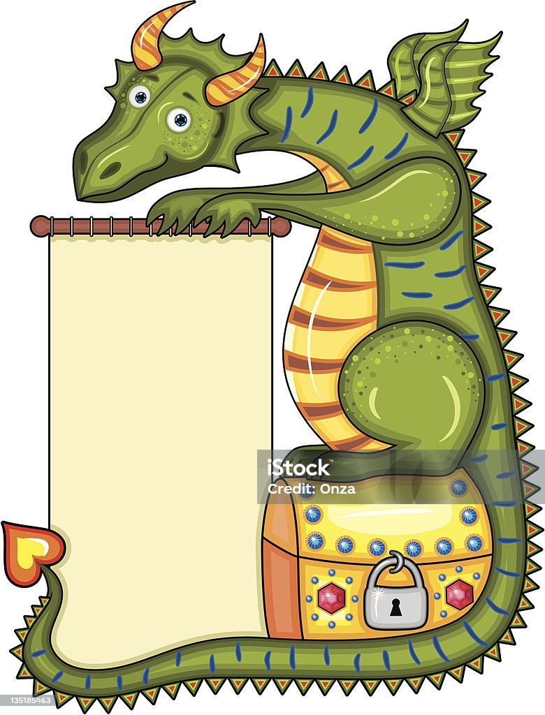 Dragon Gold Ches - Vetor de Baú royalty-free