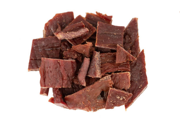 istock Dried smoked beef meat - Beef Jerky 1351855914
