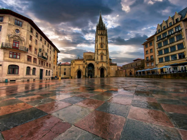 istock Cathedral square in Oviedo. 1351856617