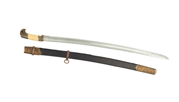 istock Cossack saber and scabbard inlaid with bronze ornament. 1351857918