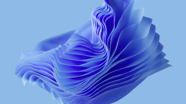istock 3d render, abstract blue layered background, fashion wallpaper 1351862819