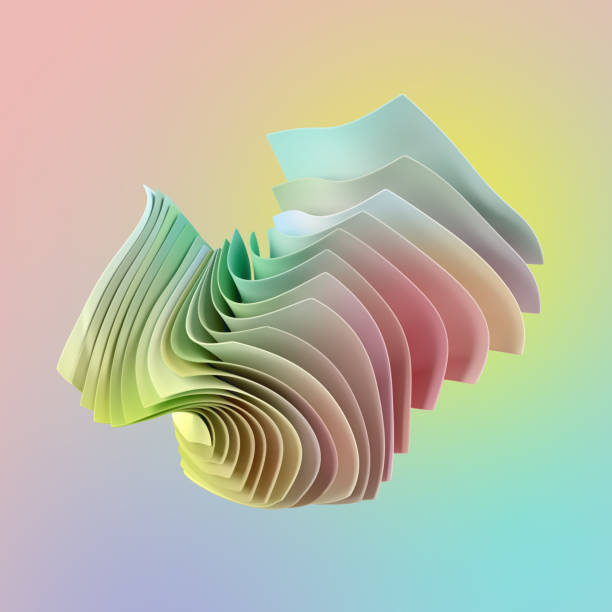 istock 3d render, abstract minimal background with paper sheets. Fashion wallpaper with falling cloth. Colorful pastel swatches 1351862856