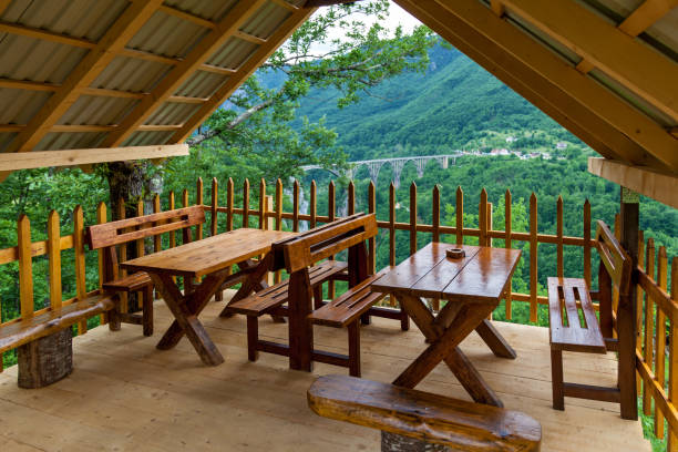 istock Place of relaxation overlooking the old arched bridge 1351862987