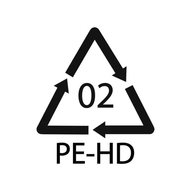 Vector illustration of High-density Polyethylene 02 PE-HD Icon Symbol