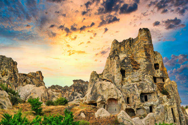istock Uchisar Town at Sunrise  Cappadocia.in Turkey 1351865754