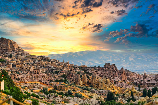 istock Uchisar Town at Sunrise  Cappadocia.in Turkey 1351865788