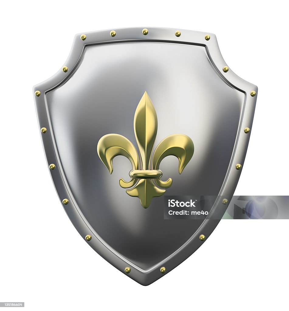 Metall Schild mit lily-symbol - Lizenzfrei Fleur-de-Lis Stock-Foto